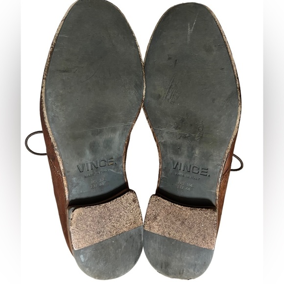 Vince brown leather chukka lace up boot Made in Italy